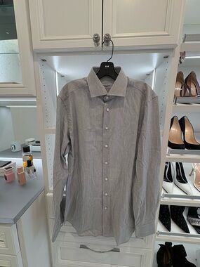 Todd Snyder Men's Gray Dress Shirt